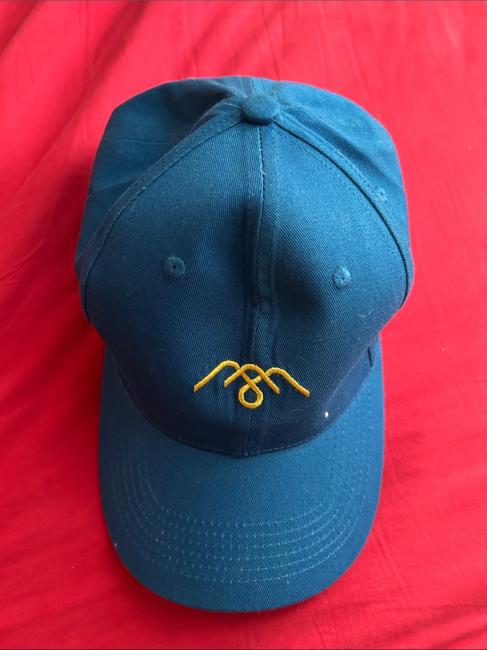 Teal Baseball Cap with Yellow Embroidered Logo